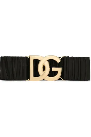 KIM DOLCE&GABBANA Leopard-print glossy calfskin belt with DG logo