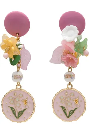 AMIR SLAMA Floral-appliqué drop earrings