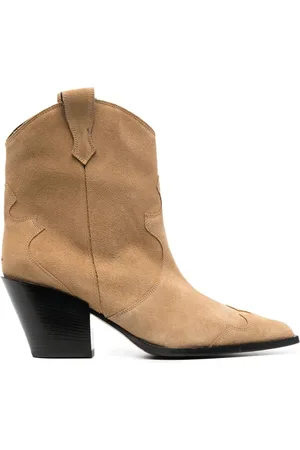 Aeyde  ZOE Brown Suede Kitten Heel Ankle Boot