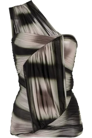 Rick Owens Ombr??-effect asymmetric draped top