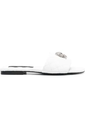 Philipp Plein Crystal-skull matelassé slides