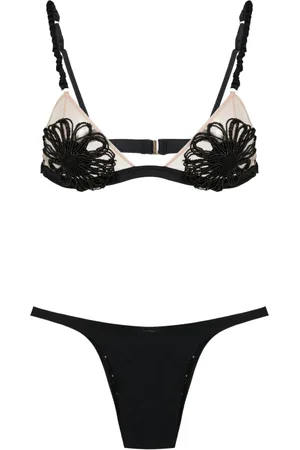 AMIR SLAMA Floral-appliqué bikini