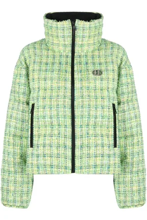 Karl Lagerfeld Boucl?? zip-up puffer jacket