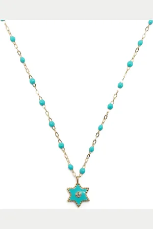 GIGI CLOZEAU 18kt gold Étoile diamond and turquoise necklace