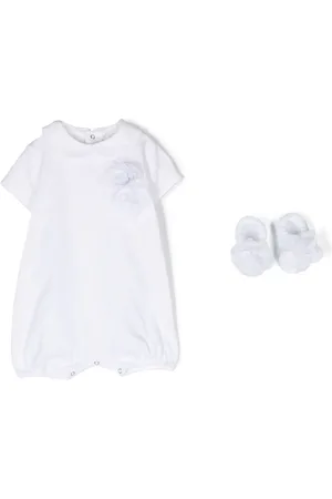 Story Loris Rose-appliqué romper set
