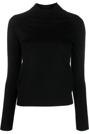 Patrizia Pepe Long-sleeved cut-out wool T-shirt