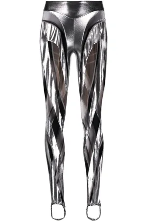 Women's Silver Shimmer ANKLE Leggings-donghotantheky.vn