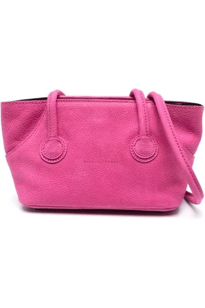 Marge Sherwood Log Leather Top Handle Bag In Candy Pink