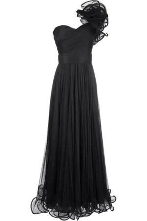 Ana Radu Floral-appliqu?? pleated gown