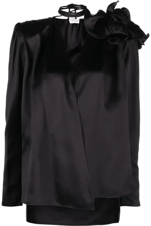 MAGDA BUTRYM Detachable floral-appliqu?? silk blouse