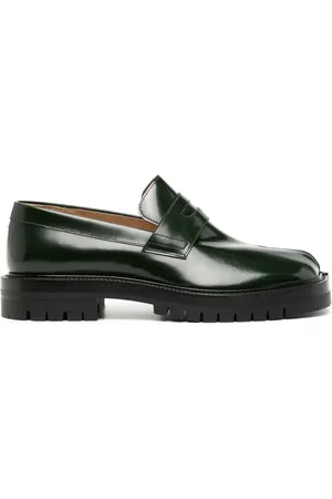 Green leather loafers on sale mens