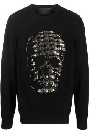 Philipp Plein Skull-appliqué cashmere sweatshirt