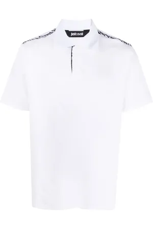 Roberto Cavalli Animal-print piqué polo shirt