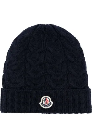 Moncler Logo-appliqu?? cable-knit beanie