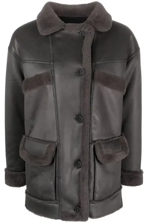 Bershka faux leather overshirt shacket in black