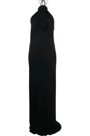 MAGDA BUTRYM Floral-appliqu?? halterneck maxi dress