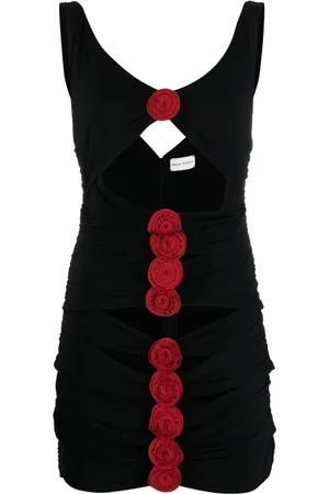 MAGDA BUTRYM Rose-appliqu?? minidress