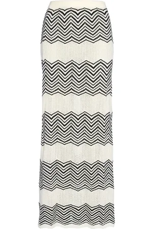 ERES Réglisse chevron-pattern maxi skirt