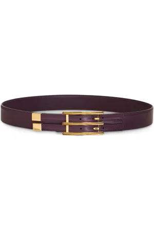 Versace Virtus Crystal Leather Belt - Purple