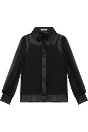 Dolce & Gabbana Floral-appliqué silk shirt