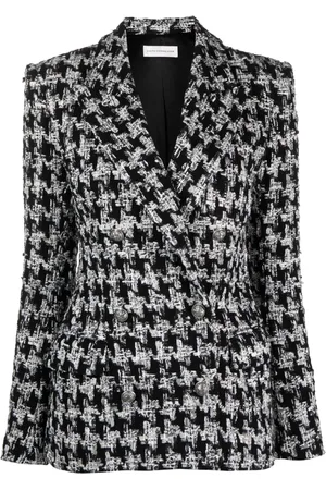 FAITH CONNEXION Bouclé houndstooth-pattern blazer