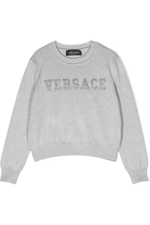 VERSACE Appliqué-logo crew-neck jumper