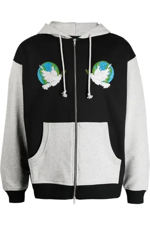 Rassvet Appliqué-details colour-block cotton jacket