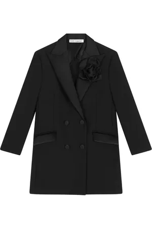 Dolce & Gabbana Floral-appliqué double-breasted coat