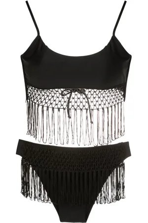AMIR SLAMA Macramé fringe-trim bikini set