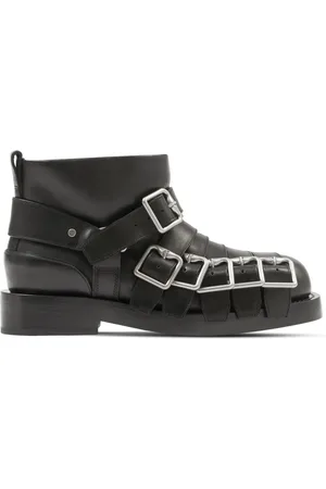 Burberry Buckled leather biker boots
