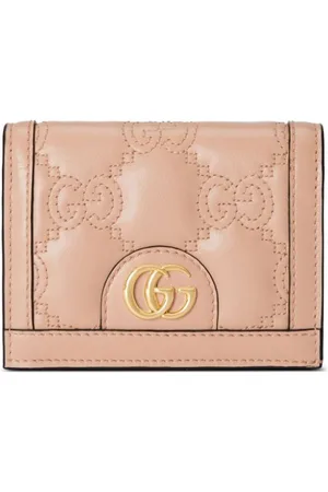 GG Marmont keychain card case in light pink leather