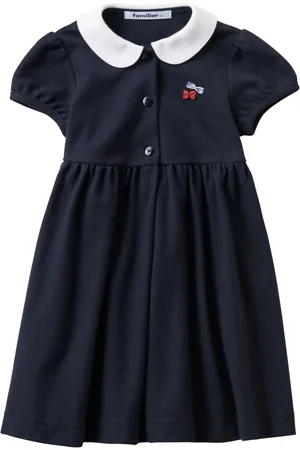 Familiar Bow-appliqué piqué dress
