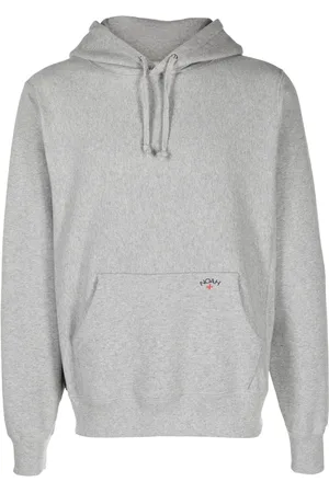 Noah NYC Logo-embroidered mélange hoodie
