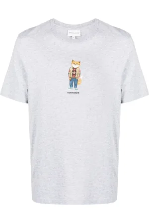 Maison Kitsuné Graphic-print m??lange-effect cotton T-shirt