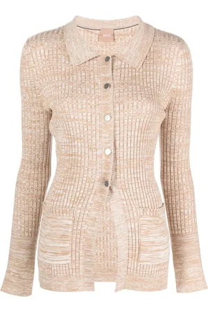 HUGO BOSS M??lange-effect button-up cardigan