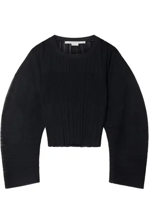 Stella McCartney Fine-knit pliss??-effect top