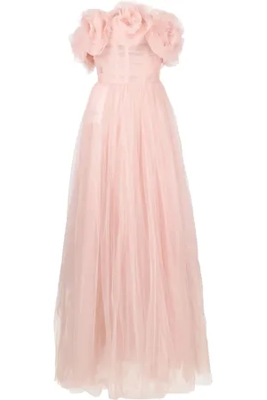 Ana Radu Rose-appliqué tulle gown dress