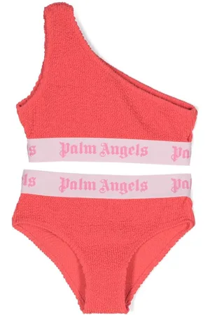PALM ANGELS t-shirt LOGO TAPE CROPPED Apricot for girls