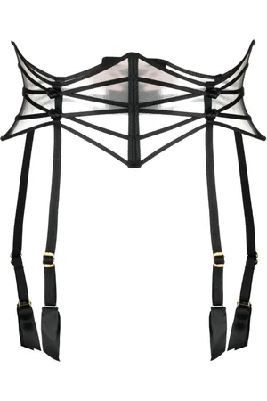 Eyelash Lace Bralette Suspender And Thong Set