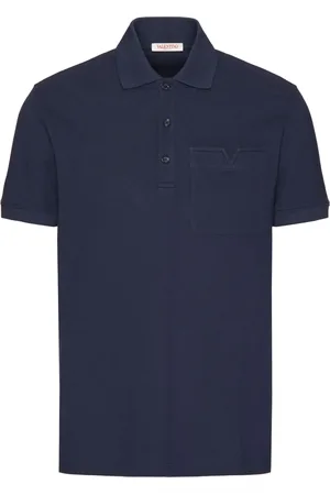 VALENTINO GARAVANI V-detail piqué polo shirt
