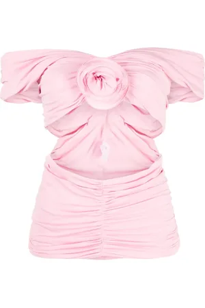 MAGDA BUTRYM Rose-appliqué ruched top
