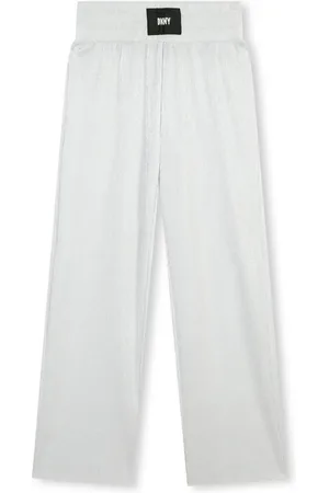 DKNY Logo-appliqué wide-leg trousers