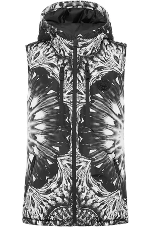 Philipp Plein Logo-appliqué graphic-print puffer gilet