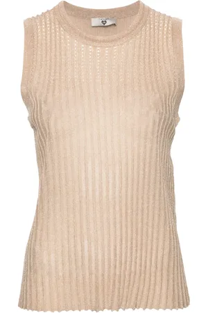 Twin-Set Plissé sleeveless knitted top
