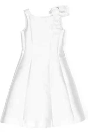 MONNALISA Floral-appliqué flared dress