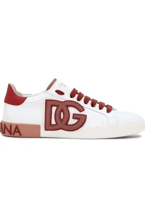 Dolce & Gabbana Portofino logo-appliqué leather sneakers