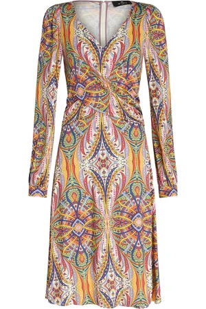 Etro Paisley-print V-neck midi dress