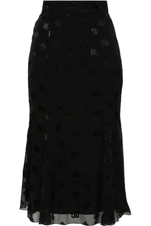 Dolce & Gabbana Devoré godet midi skirt