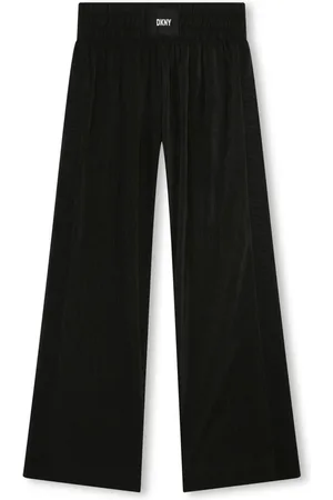 DKNY Logo-appliqué pleated trousers
