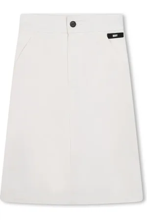 DKNY Logo-appliqué high-waist midi skirt